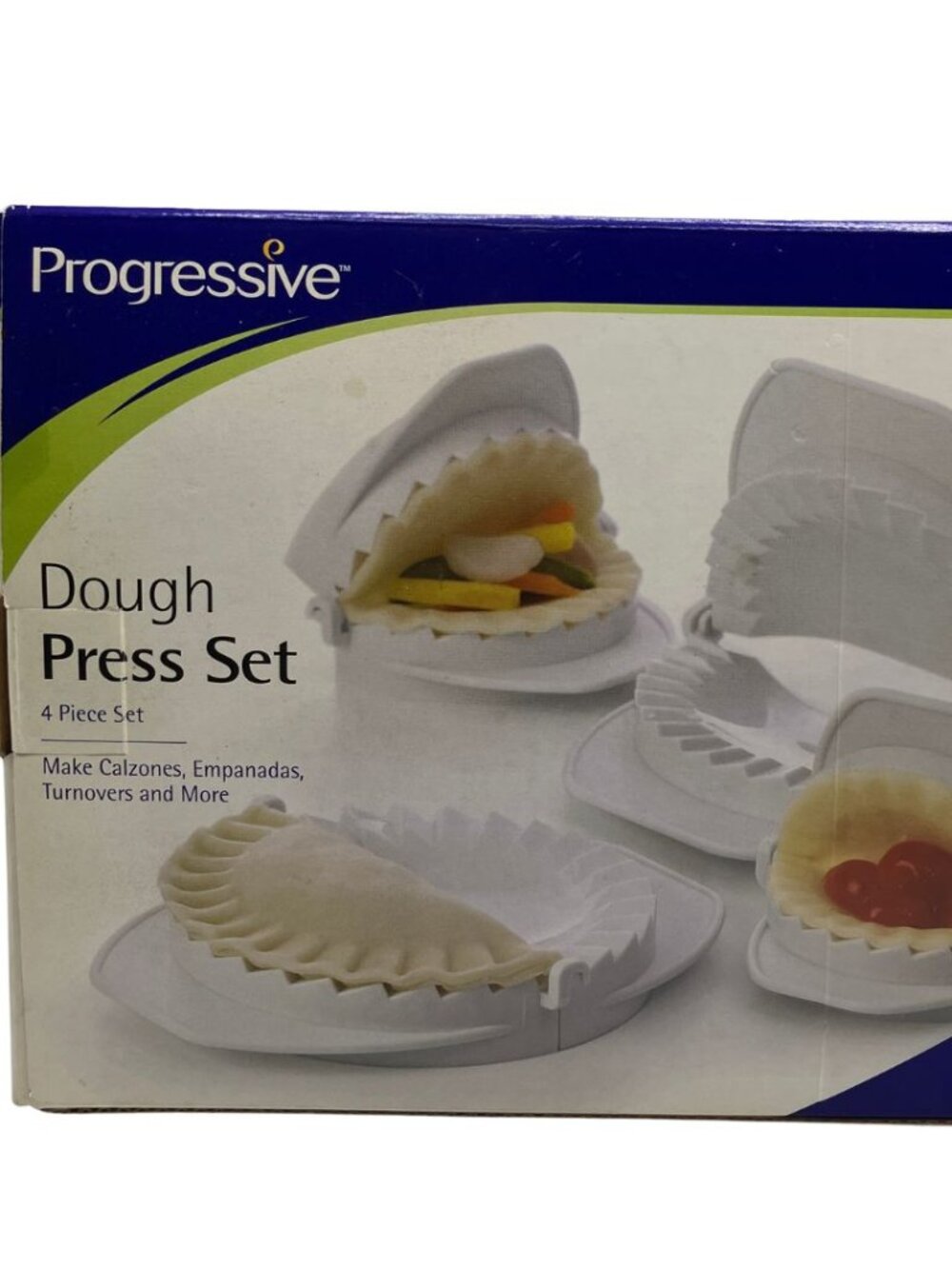 NEW Progressive Dough Press Set - 4 Pieces for Calzones, Empanadas, Turnovers